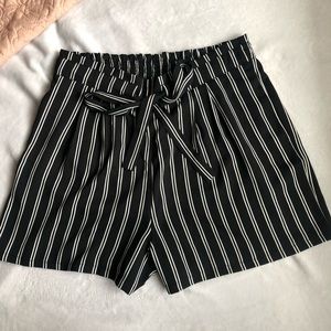 Striped paperbag shorts